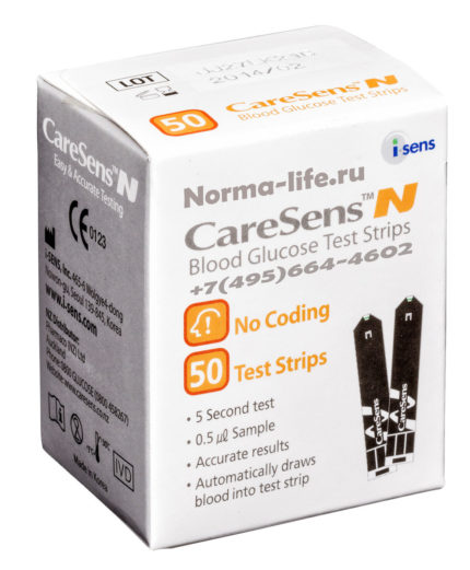 Тест-полоски КэаСенс Н 50 штук (CareSens N)