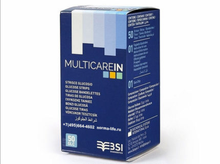 Тест-полоски MultiCare-in Глюкоза № 50 к анализатору МультиКэйр-Ин